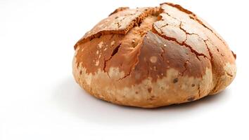 Artisan bread with rustic crust showcasing detailed texture and natural color photo