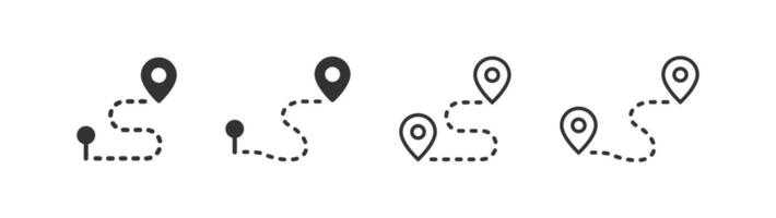 Path route icon. Point location map. Way route. Journey direction. vector