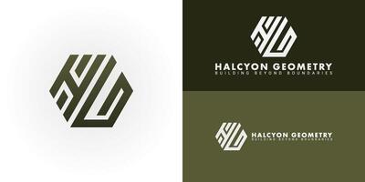 The dynamic logo design features the initials HG creatively integrated into a striking hexagonal shape, creating a unique symbol that evokes a sense of structure, precision, and innovation. vector