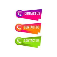 Call us Now. Blue rounded button - thin line template for phone number, in website header vector