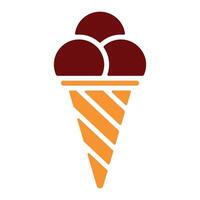 simple color icon of ice cream plombir in a cone on a white background vector