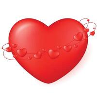 Big red heart surrounded by small hearts, isolated on transparent background. Happy Valentines Day concept. Day of lovers. illustration. vector
