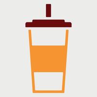 simple color icon of a drink cup with a straw on a white background vector