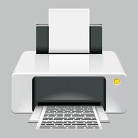 detailed color printer icon white on white background vector