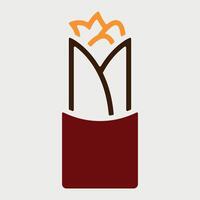 simple colored shawarma icon isolated on white background vector