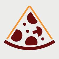 simple colored pizza slice icon on white background vector