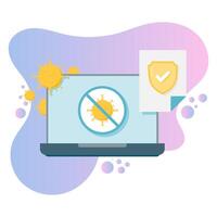 malware protection, cyber security technology illustration vector