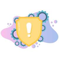 security warning, cyber security technology illustration vector