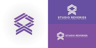 The dynamic logo design features the initials SR creatively integrated into a unique geometric pattern, creating a striking symbol that evokes a sense of energy, movement, and creative expression. vector