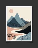 Abstract mountain illustration in a unique and modern style vector