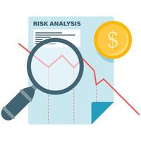 risk analysis, investment and business illustration vector