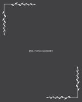 Funeral card. Empty card with text in the centre vector