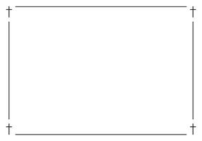 Funeral card. Empty card with black cross in the corners vector