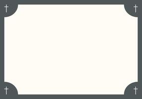 Funeral card. Empty card with leaves in the corners. White background vector