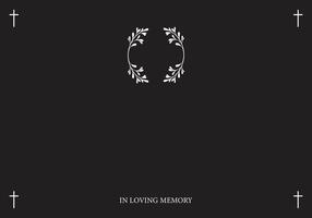 Funeral card. Empty card with white cross in the corners vector