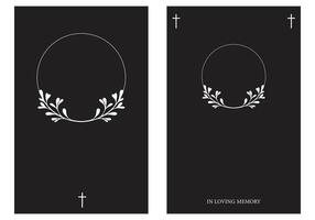 Set of funeral card. Empty card with big photo frame and text vector