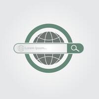 Magnifying search bar globe browser design illustration vector