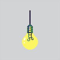 Pixel art illustration Light Bulb. Pixelated Bulb Lamp. Light Bulb Lamp Light Icon pixelated for the pixel art game and icon for website and game. vector