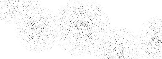 Black dotted concentric circle pattern. Radial halftone abstract drop wallpaper. Rippled sound wave ring background. Tech circular particle texture for flyer, poster, presentation. vector