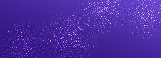 Purple digital technology pattern. Glowing dotted circle background. Abstract dot round grid backdrop for business, science, healthcare, medicine, finance. Violet textured wallpaper vector
