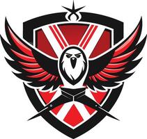 Dynamic Eagle Mascot with Shield Design vector