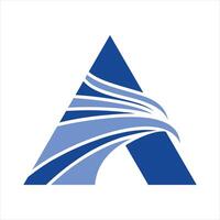 The logo for a company that makes blue and white triangles vector