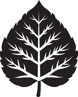 Minimalist black icon of a fern leaf in format