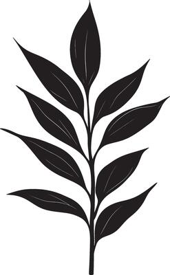 Dracaena leaf symbol in black style