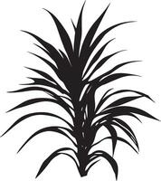 Minimalist black silhouette of a Dracaena leaf in format vector