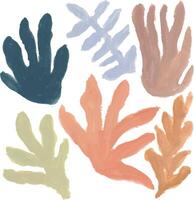a set of watercolor leaves with different colors vector