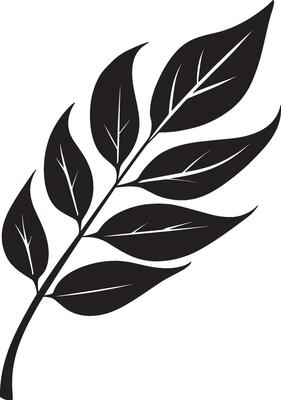 Minimalist black icon of a Heliconia leaf in format