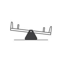 Black and white seesaw vector