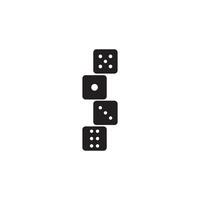 Four dice stacked vertically vector