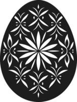 Elegant Silhouette Easter Egg with Intricate Floral Patterns Illustration vector