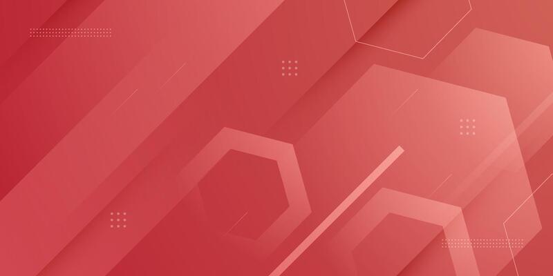 Abstract colorful red hexagon background. Simple geometric pattern design.