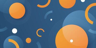 Abstract 3D background blue and orange circle shapes pattern. Trendy background concept. vector
