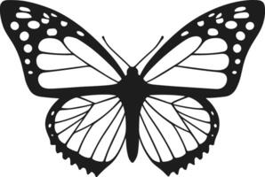 Elegant Butterfly Silhouette Illustration with Detailed Patterns vector
