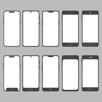 front view smartphone mockup set vector