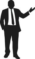 Businessman Silhouette in Formal Suit and Gesture Pose vector