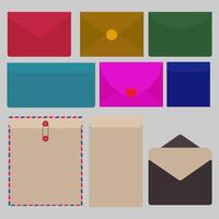 set of envelopes of different types and shapes vector