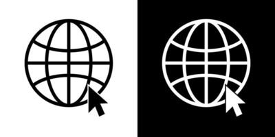 internet icon with arrow cursor vector