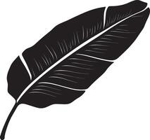 Bird of Paradise leaf silhouette in black style vector