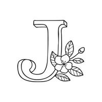 An illustration of Jasmine with letter J beside it vector
