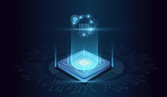 The AI technology futuristic circuit brain digital . Abstract digital futuristic design. AI, artificial intelligence. vector