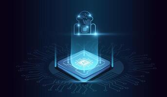 The Robot AI technology futuristic circuit digital . Abstract digital futuristic design. AI, artificial intelligence. Modern robot futuristic design. vector