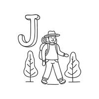 An illustration of Journey with letter J beside it vector