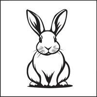 Black illustration of a rabbit icon vector