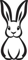 Minimalist black icon of a rabbit vector