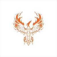 An orange phoenix bird on a white background vector