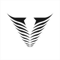 The letter v is made up of two wings vector